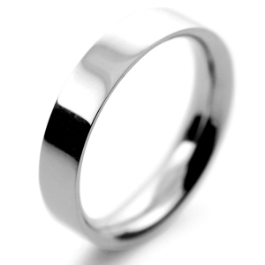 Flat Court Medium -  4mm Platinum Wedding Ring 